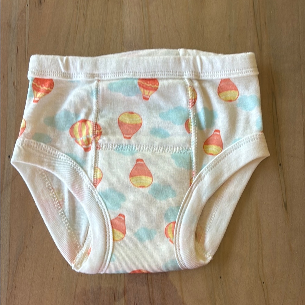 New - Hot Air Balloon Print Kids Organic Underwear Trainers - Size 2-4 yrs old